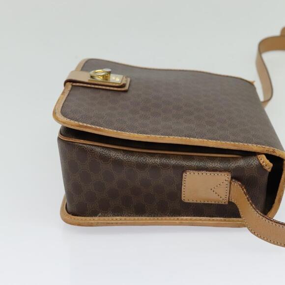 CELINE Macadam Canvas Shoulder Bag Pvc Leather Brown Gold - Picture 5 of 12